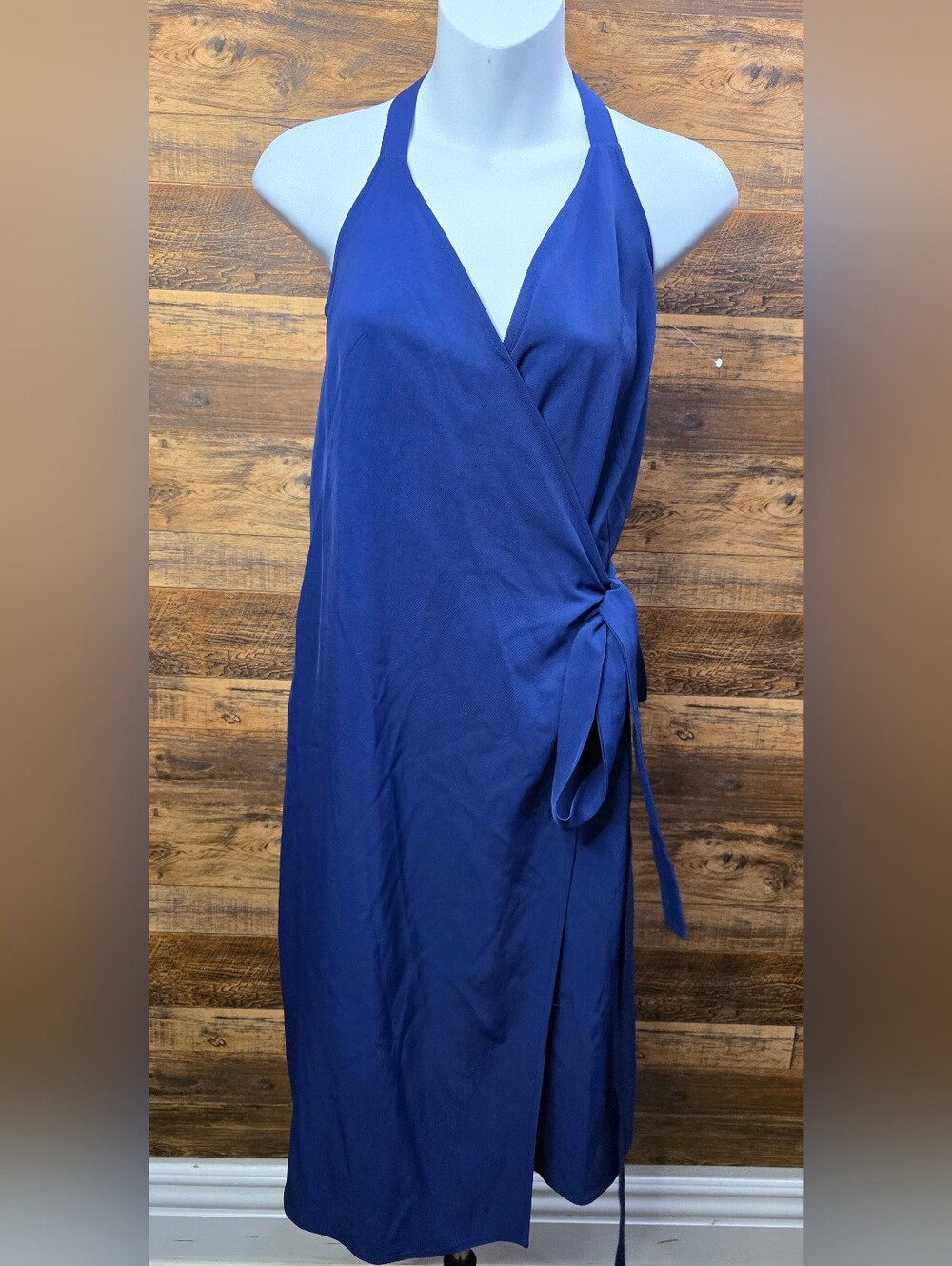 Everlane Navy Blue Halter Wrap Dress